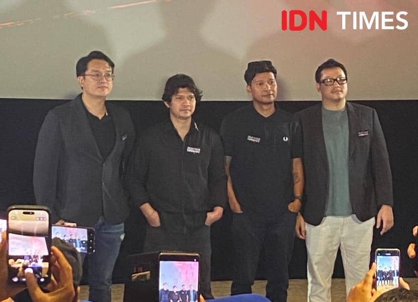 potret Iko Uwais di presscon film Ikatan Darah