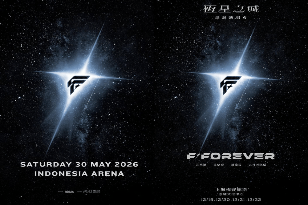 Perbandingan poster konser reuni F4 di Indonesia dan di Shanghai