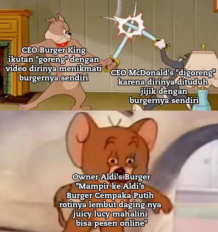 meme Aldi's Burger terinspirasi dari Tom and Jerry