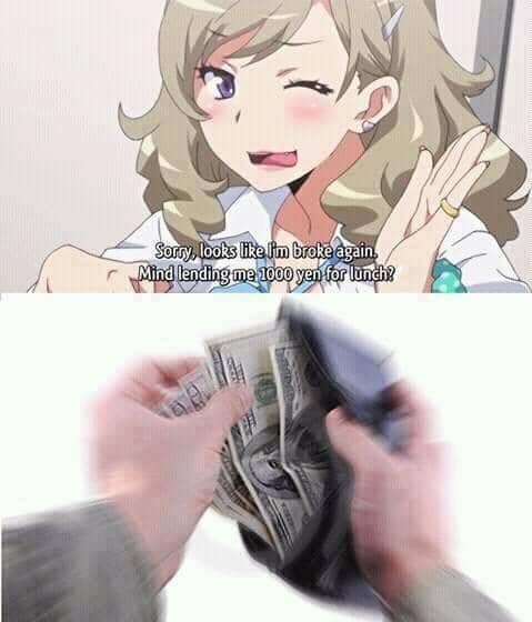meme anime tentang pinjam-meminjam