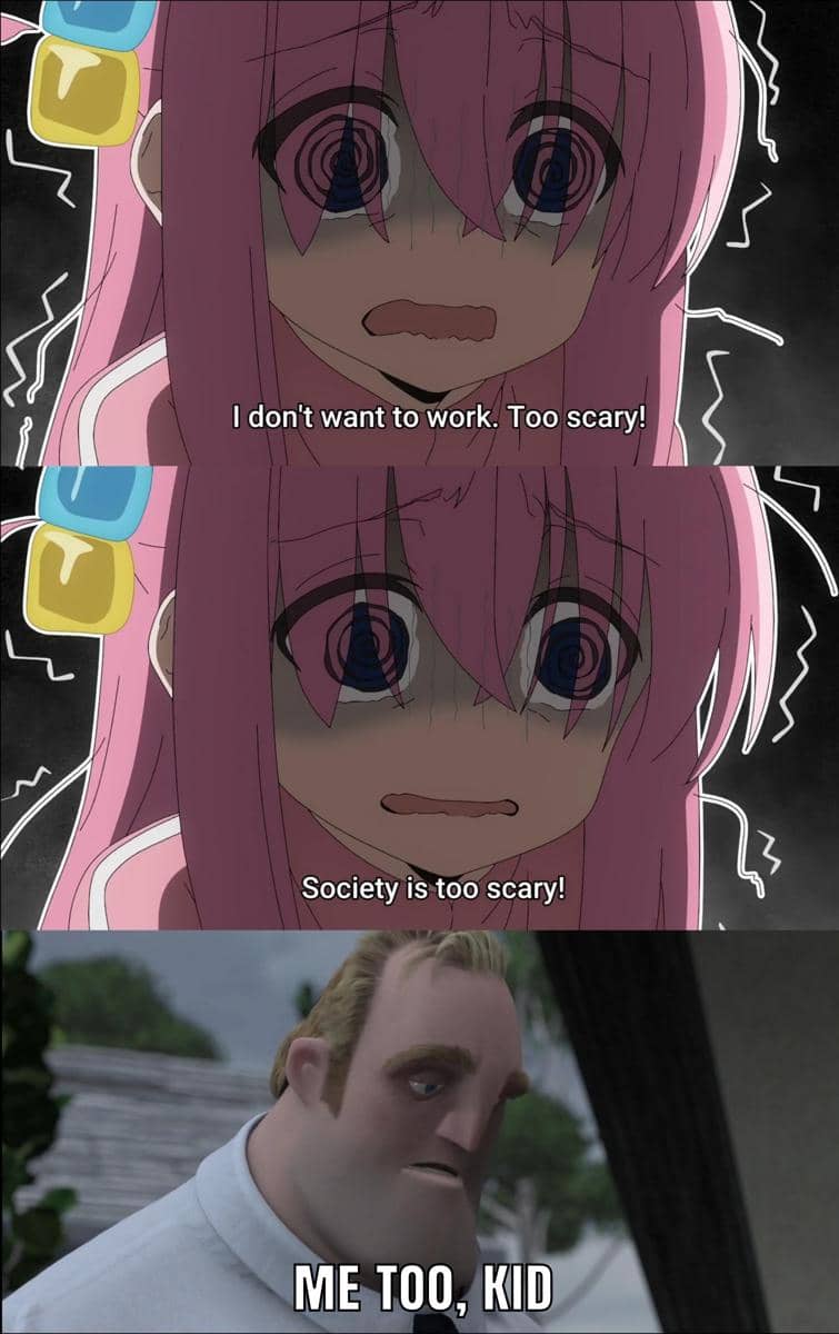 meme anime tentang kerja