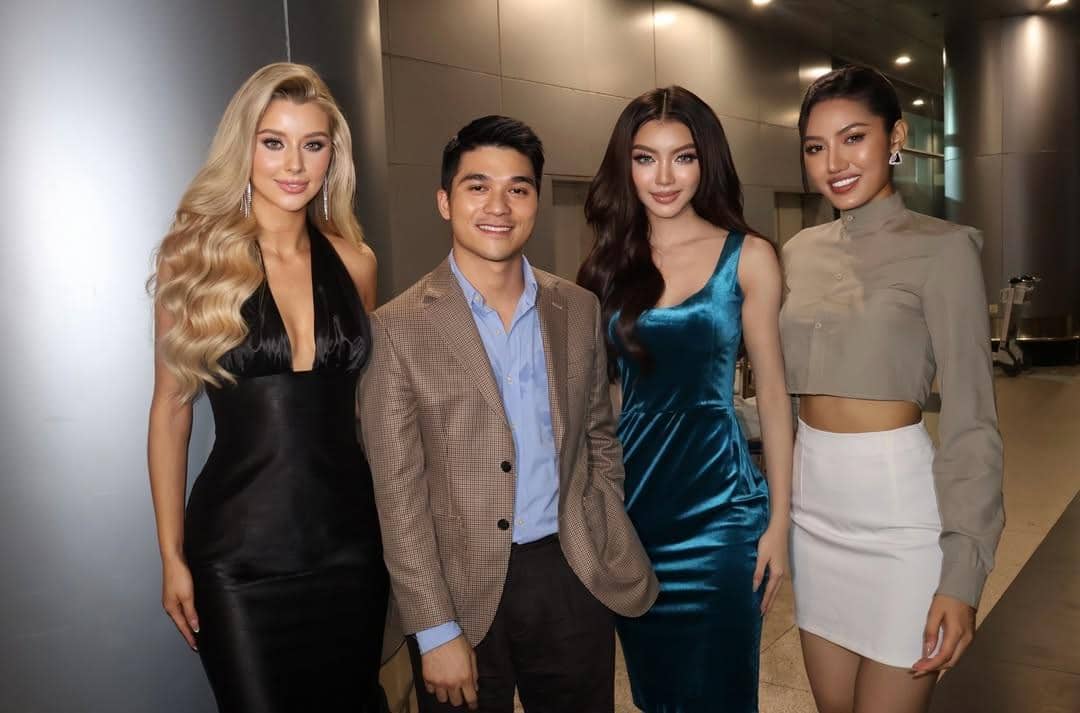 potret Yolina Lindquist Miss Cosmo 2025 (kiri) mengunjungi Myanmar