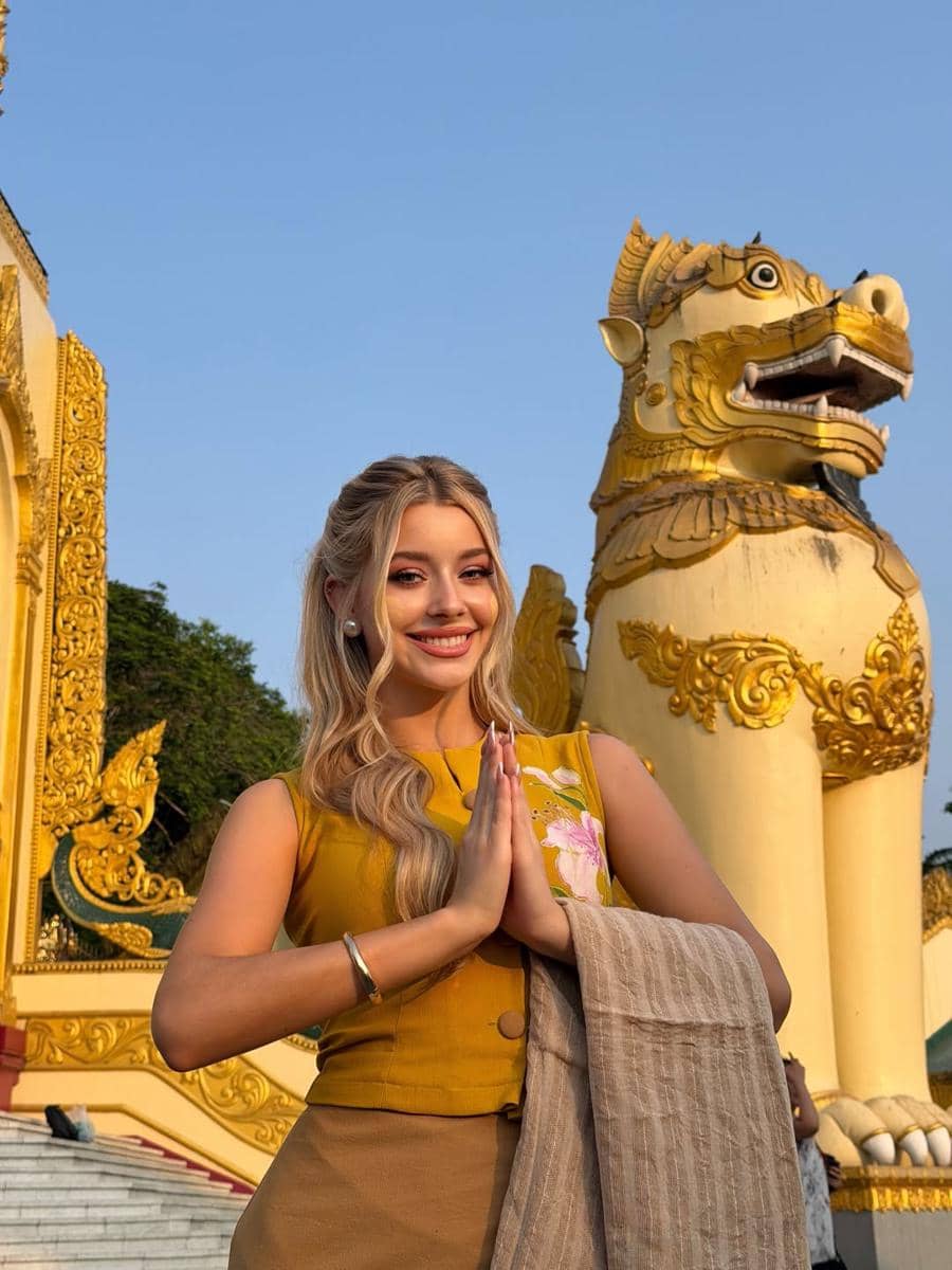 potret Yolina Lindquist, Miss Cosmo 2025 mengunjungi Myanmar