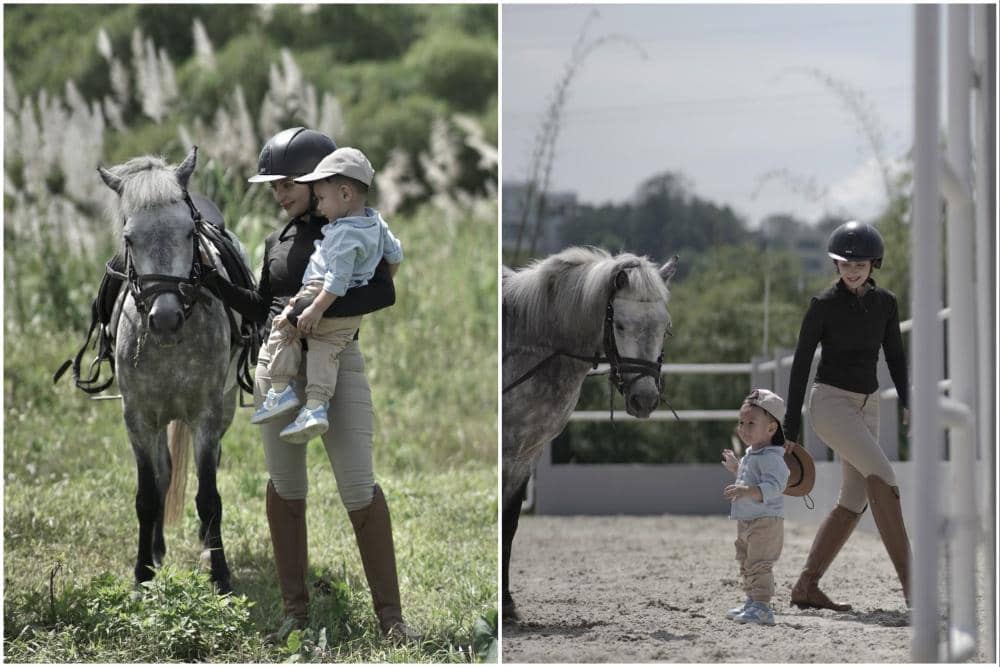 10 Potret Sarah Keihl Ajak Anak untuk Berkuda, Antusias!