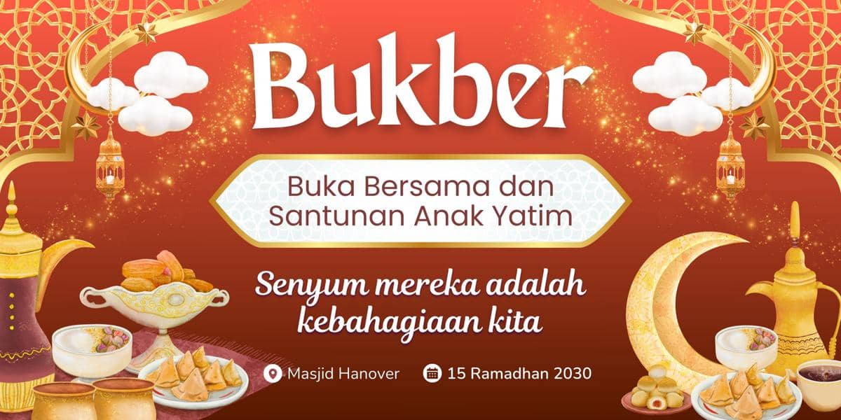 Ilustrasi background bukber (Canva/By Viztheme)