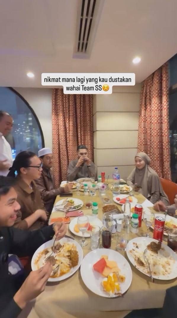 Tim Shella Saukia berbuka puasa di hotel ketika umrah pada Ramadan 2026
