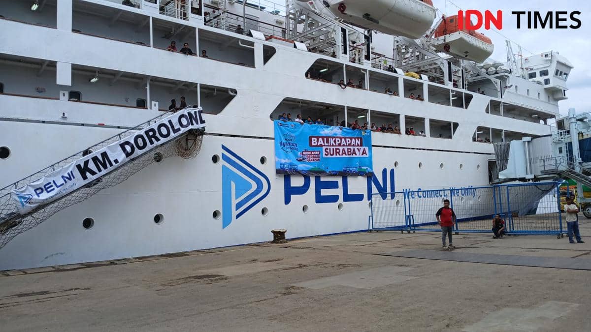 Sebanyak 1.200 pemudik diberangkatkan melalui program Mudik Bersama BUMN dari Pelabuhan Semayang, Balikpapan, Kalimantan Timur (Kaltim), Sabtu (14/3/2026). 