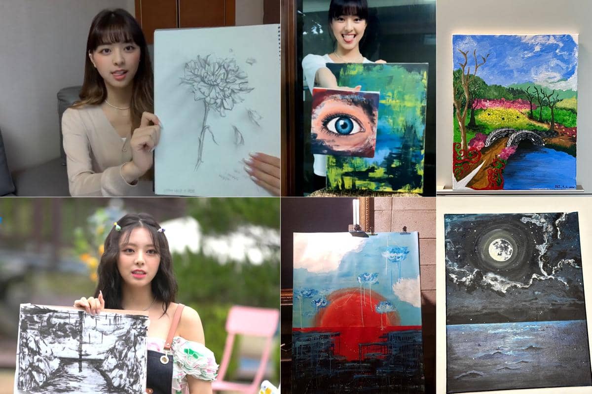 berbagai sketsa gambar dan lukisan buatan Yuna ITZY