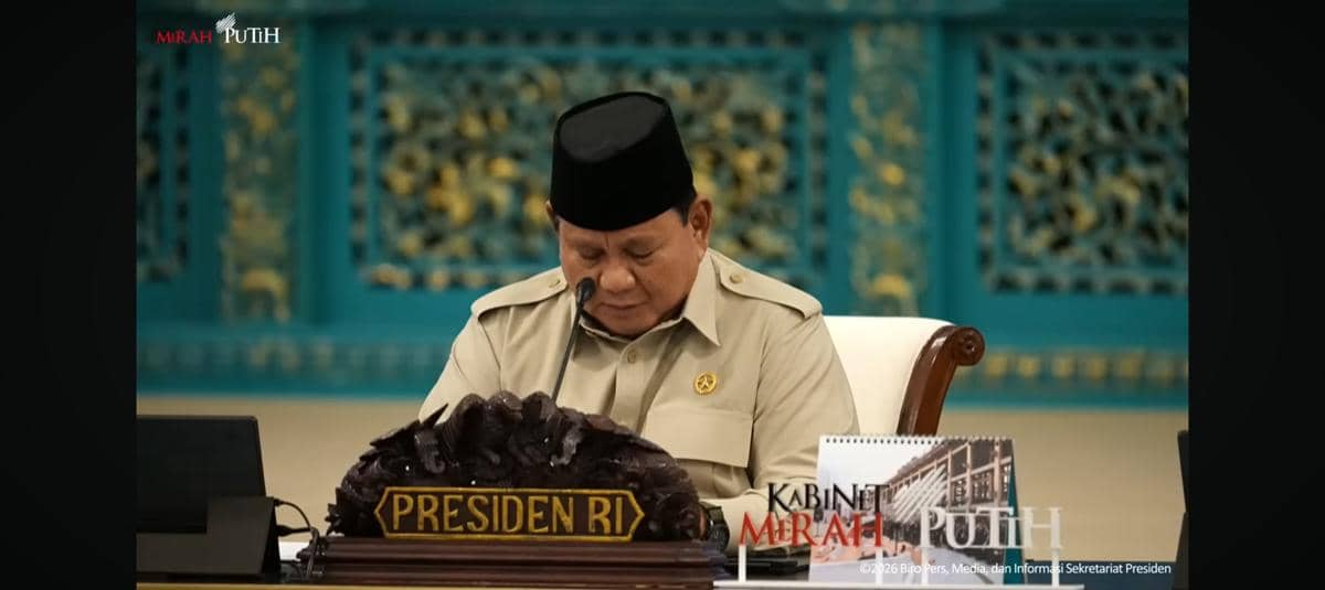 Pengantar Presiden Prabowo Subianto Pada Sidang kabinet Paripurna. 