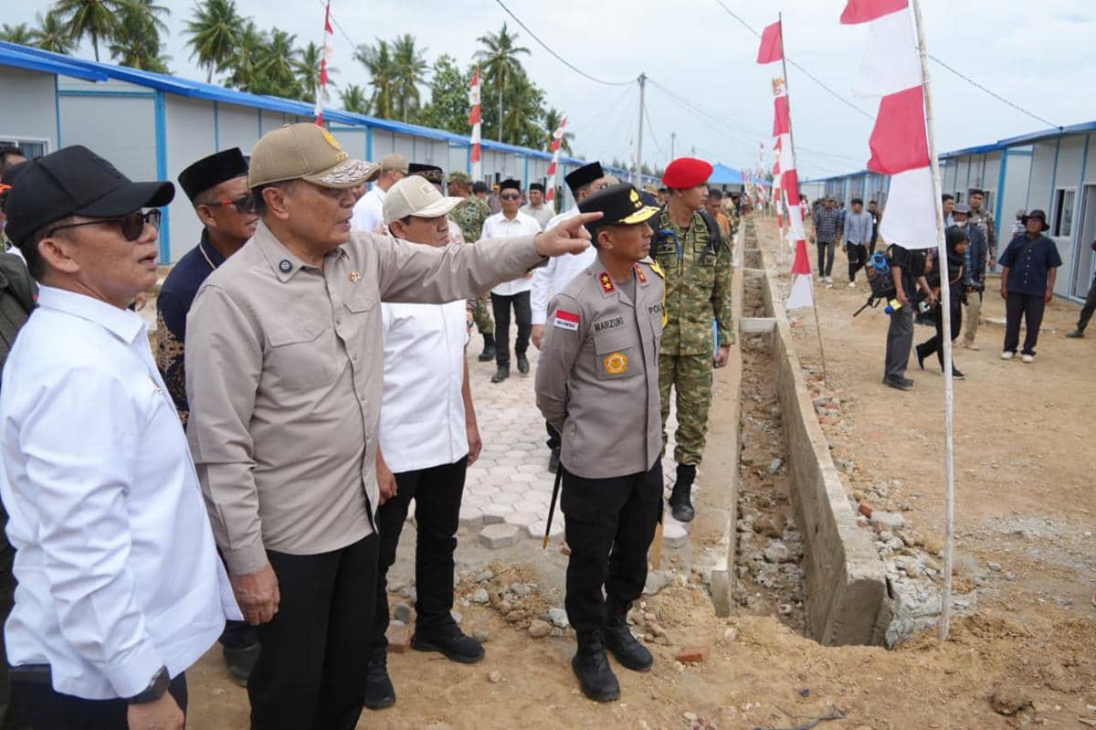Menko Djamari Resmikan 104 Hunian Tetap di Aceh Utara Jelang Idul Fitri