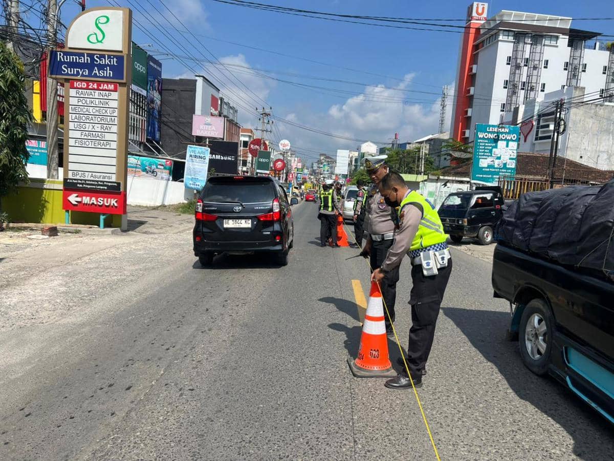 Lokasi Pemasangan Barrier di Titik Rawan Macet Mudik Pringsewu, 