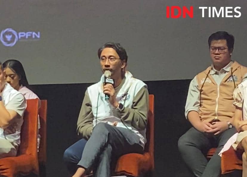 press conference film Pelangi di Mars, Sabtu (14/3/2026) di XXI Epicentrum