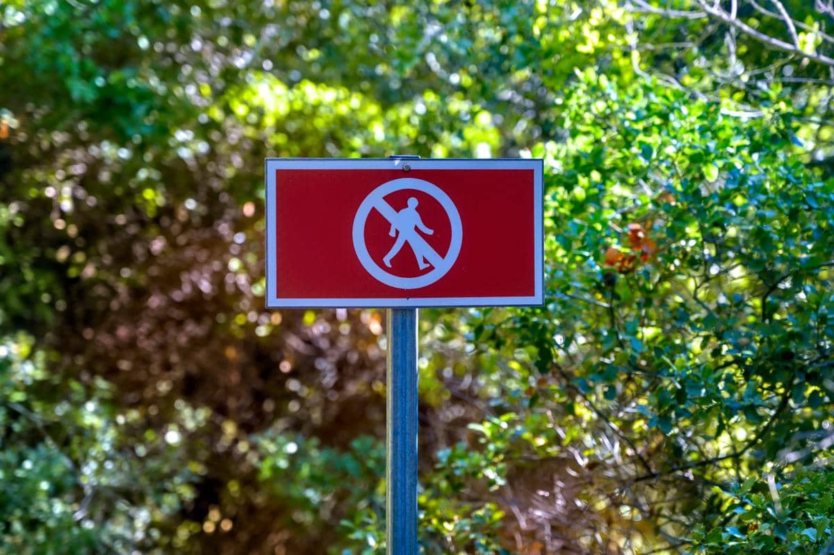 red-no-walking-sign-people-forest.jpg