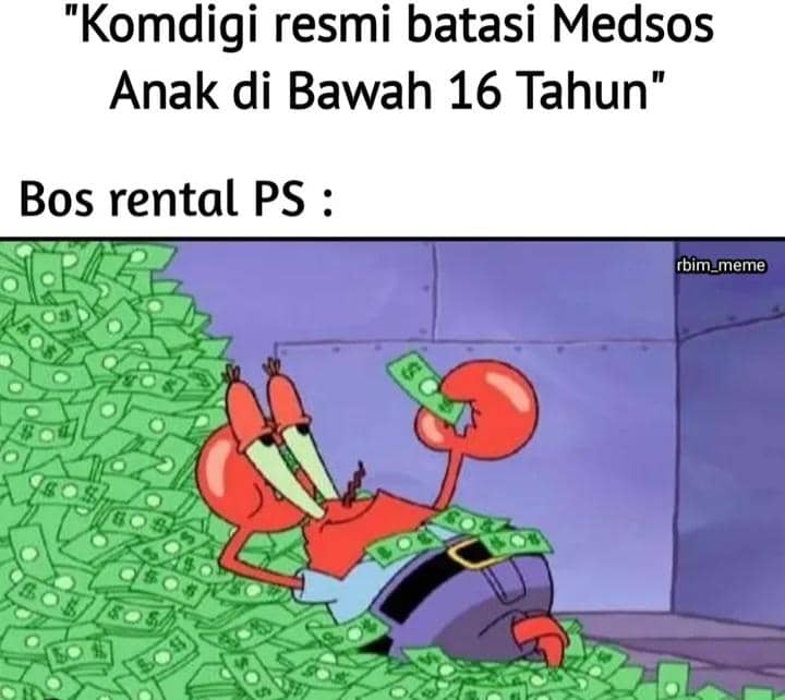 meme anak dilarang main medsos