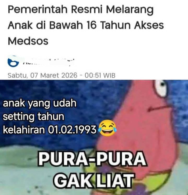 meme anak dilarang main medsos