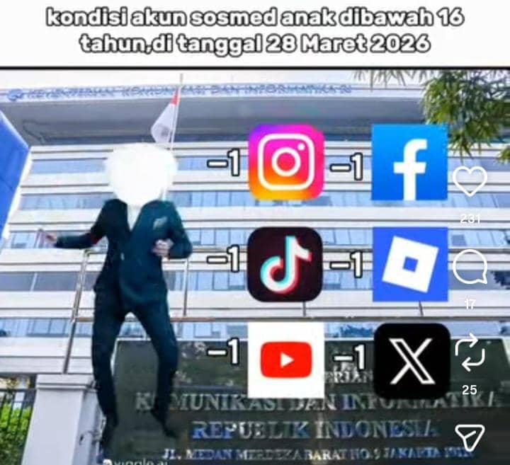 meme anak dilarang main medsos