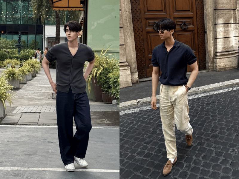 7 Inspirasi Outfit Kasual Bukber Warna Earth Tone ala Dunk Natachai