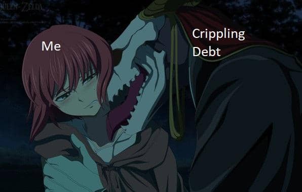 meme anime tentang utang