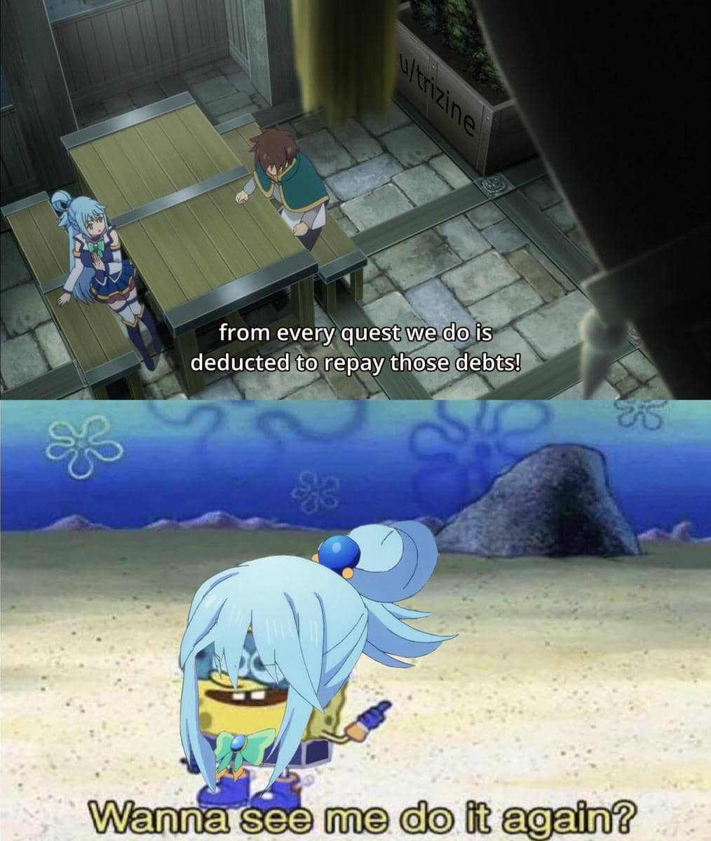 meme anime tentang utang