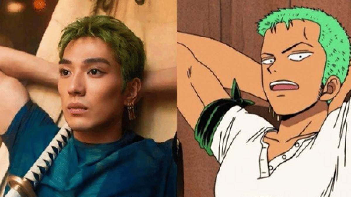 Roronoa Zoro versi live-action dan anime.