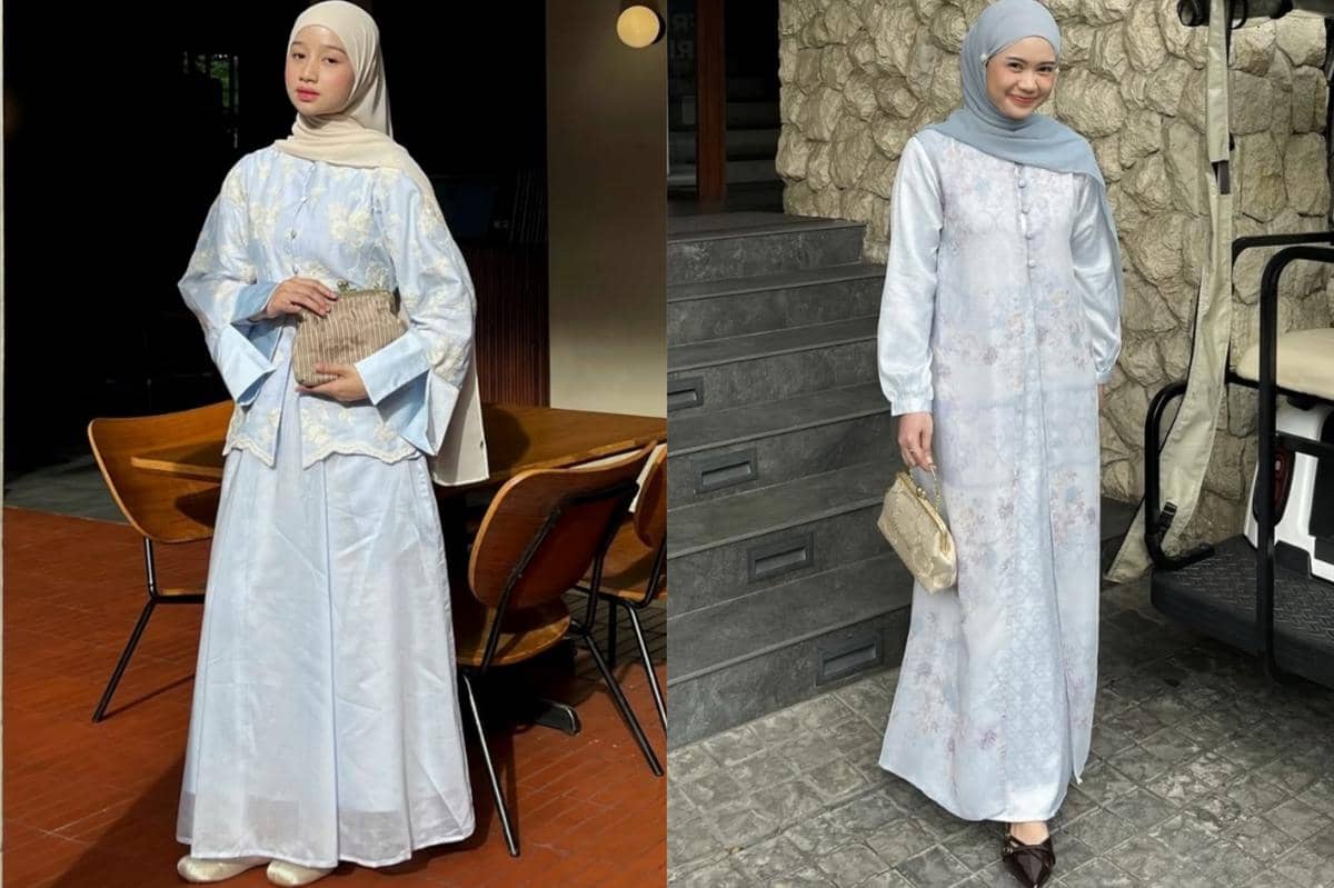 7 Inspirasi Outfit Lebaran Nuansa Biru, Berikan Kesan Fresh!