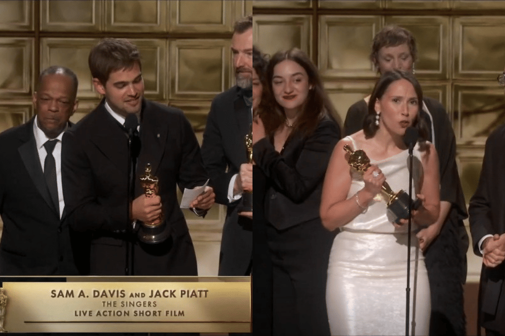 The Singers dan Two People Exchanging Saliva sama-sama dapat piala Oscar di kategori Best Live Action Short Film