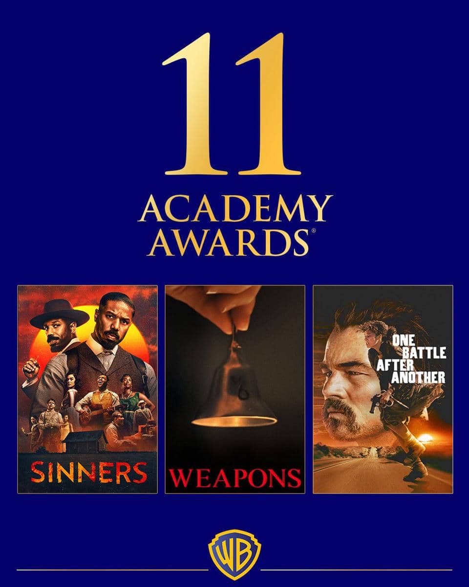 Warner Bros. memenangkan 11 piala Oscars 2026 lewat film Sinners, One Battle After Another, dan Weapons