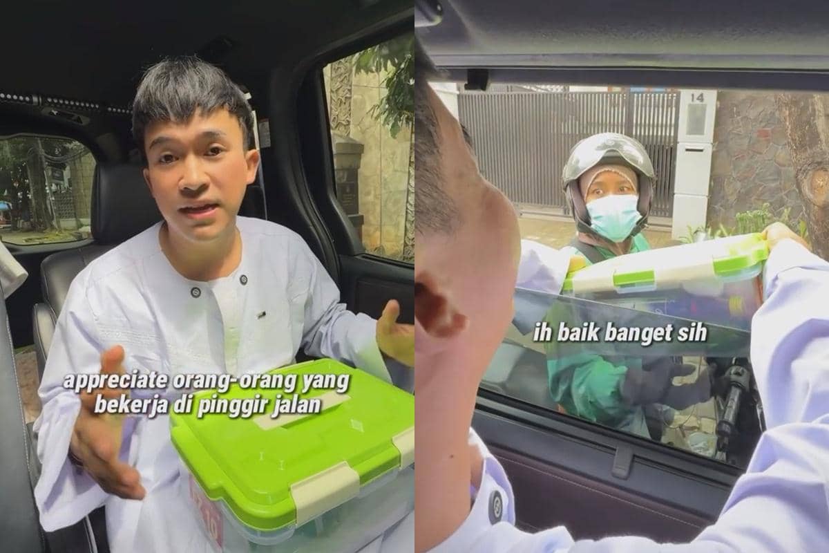 Anwar BAB di dalam mobil mengutarakan niatnya untuk berbagi sembako kepada orang-orang yang ia temui di jalan