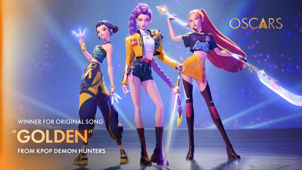 Visual kemenangan lagu Golden dari film KPop Demon Hunters di Oscars 2026