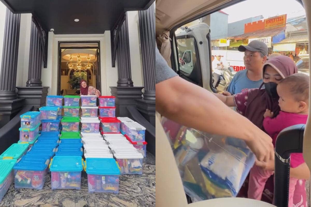 Shella Saukia siapkan puluhan kontainer berisi sembako untuk dibagi-bagikan