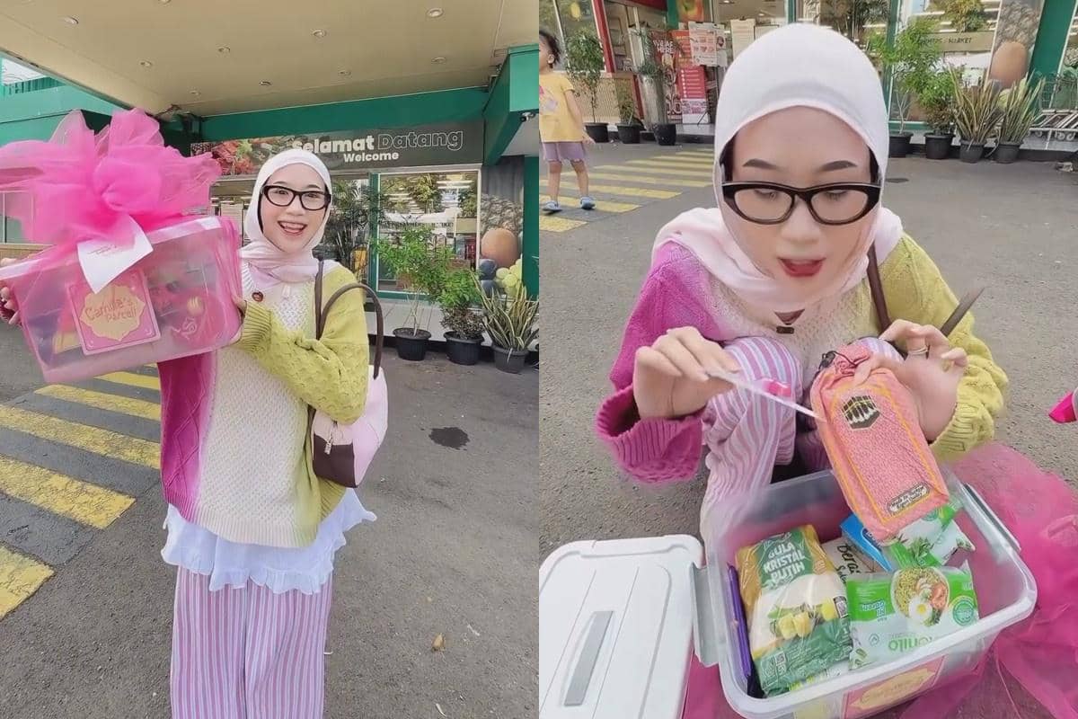 Nadya Shavira spill isi paket sembako yang ia bagi-bagikan, selain sembako ada juga sajadah