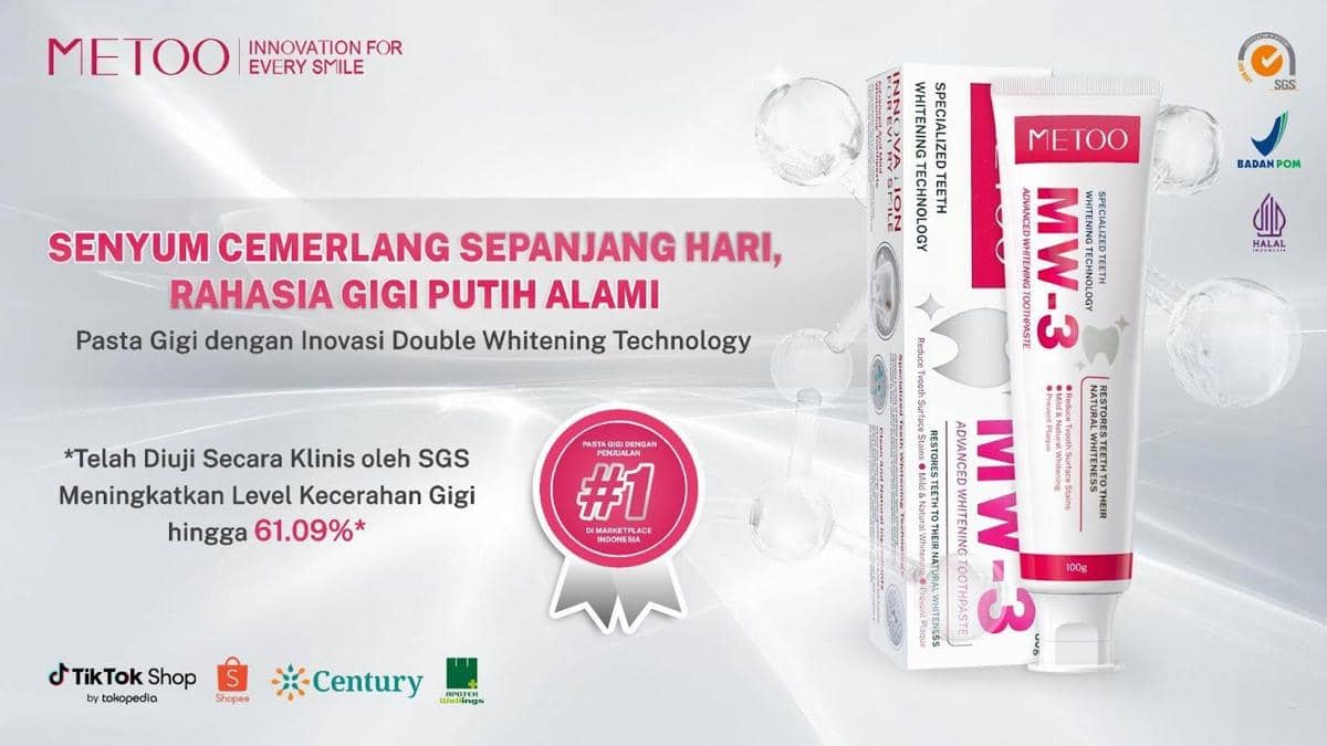 Solusi Perawatan Gigi: MW-3 Advanced Whitening Toothpaste dari METOO