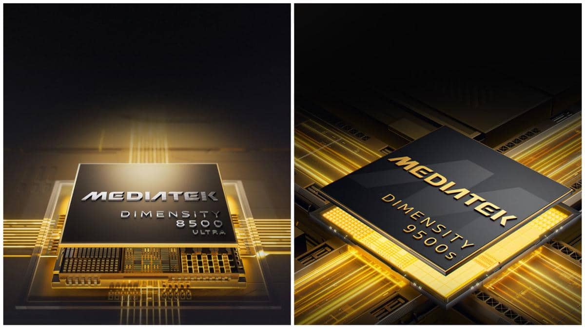 ilustrasi CPU MediaTek Dimensity 8500 Ultra (kiri) dan MediaTek Dimensity 9500s (kanan) 