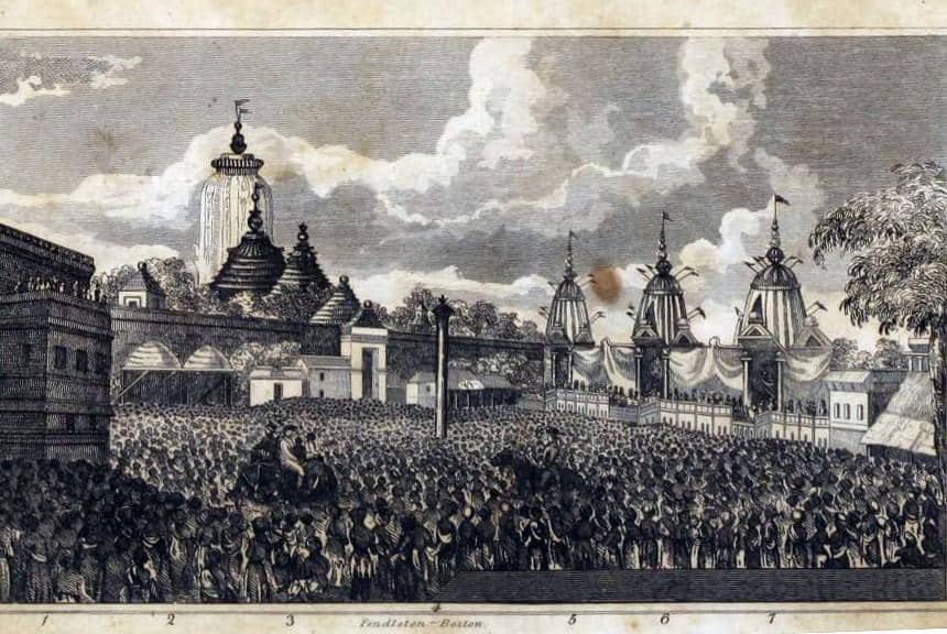 Ilustrasi Festival Ratha Yatra tahun 1833 