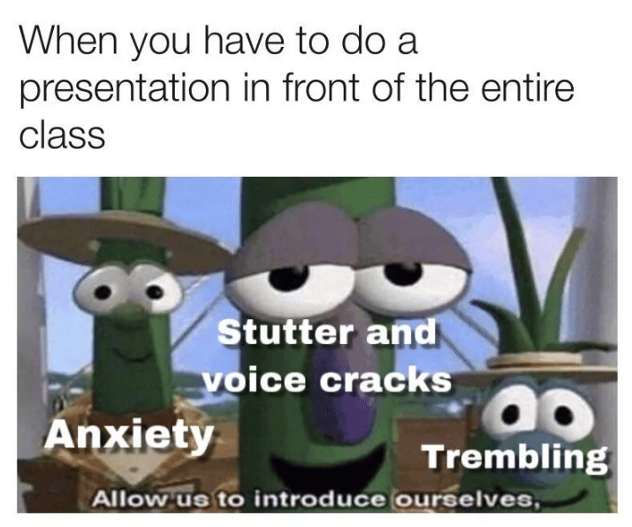 meme hal yang dirasakan orang mudah cemas saat bersosialisasi