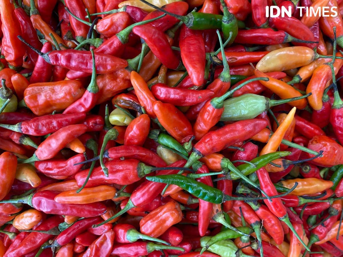 Ilustrasi cabai di Pasar Badung.