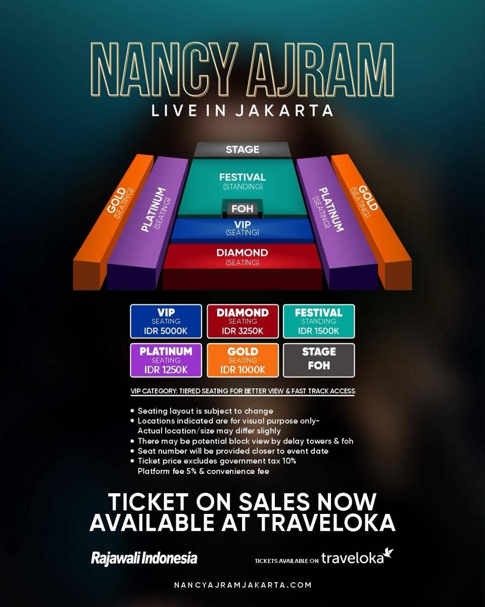 Daftar harga tiket konser Nancy Ajram di Jakarta 2027