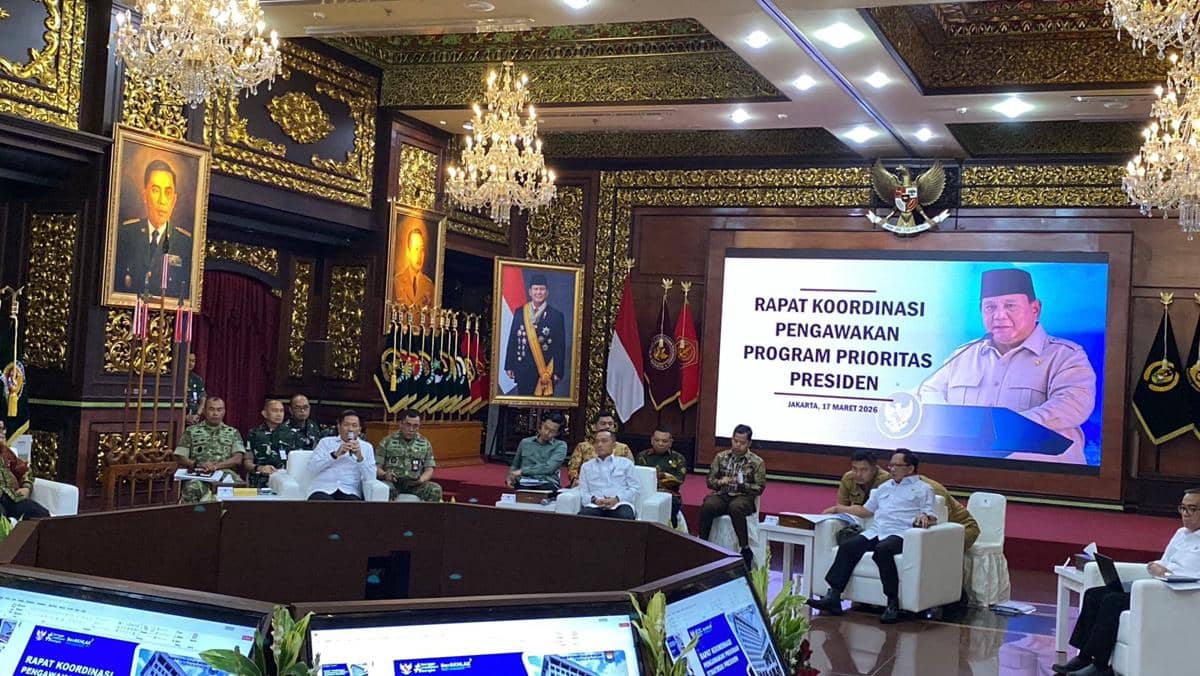 Menteri Prabowo Rapat Koordinasi Program Prioritas di Kemhan
