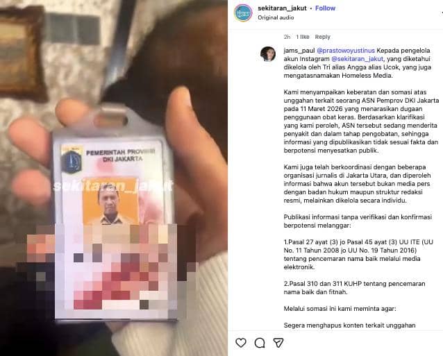 CEK FAKTA: ASN Pemprov DKI Mabuk Obat-Obatan Keras Masuk Rumah Orang