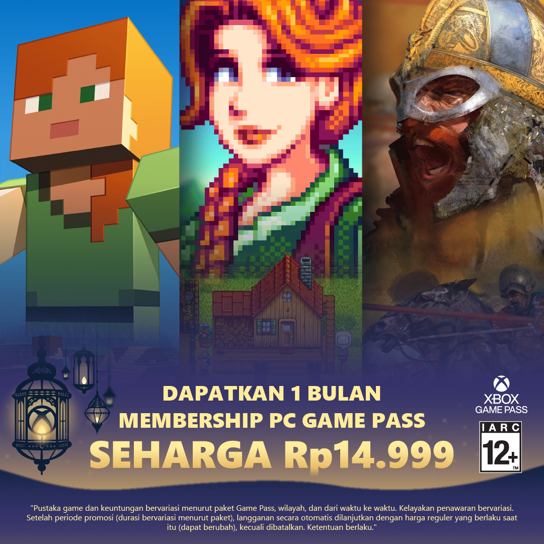 1 bulan membership PC Game Pass Rp14.999. 
