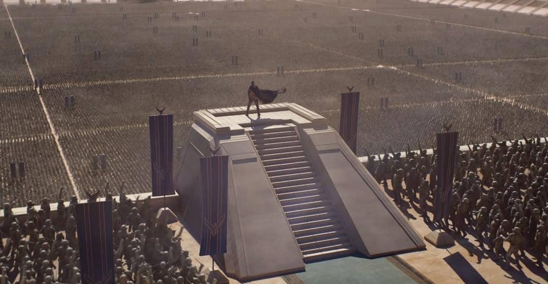 Paul memimpin ritual perang Fremen dengan nyanyian perang.jpg