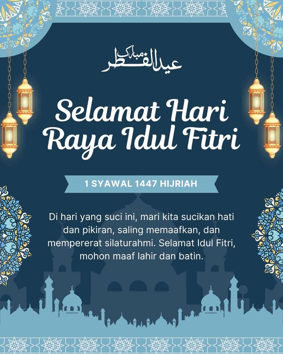 Gambar Ucapan Idul Fitri 2026 (canva.com/Portopath Studio)