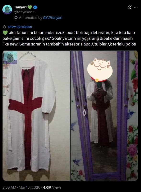 potret kocak baju Lebaran