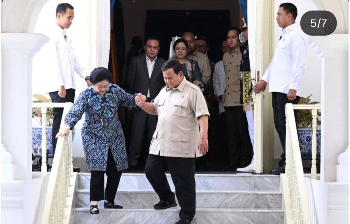 Presiden Prabowo Subianto menerima Presiden ke-5 RI, Megawati Soekarnoputri di Istana Merdeka, Jakarta, pada Kamis (19/3/2026) (dok. Tim Media Presiden)
