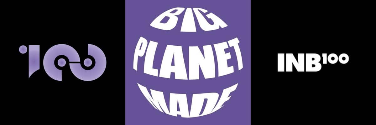 Logo agensi One Hundred, Big Planet Made Entertainment, dan INB100 