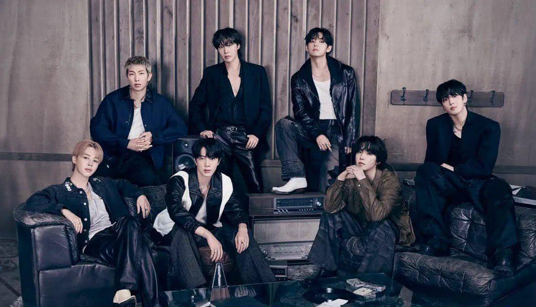 Potret para personel BTS dalam rangka promosi album terbaru mereka, Arirang