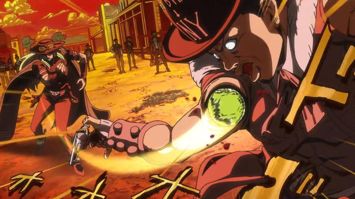 Gyro melempar bolanya ke pencopet - Steel Ball Run