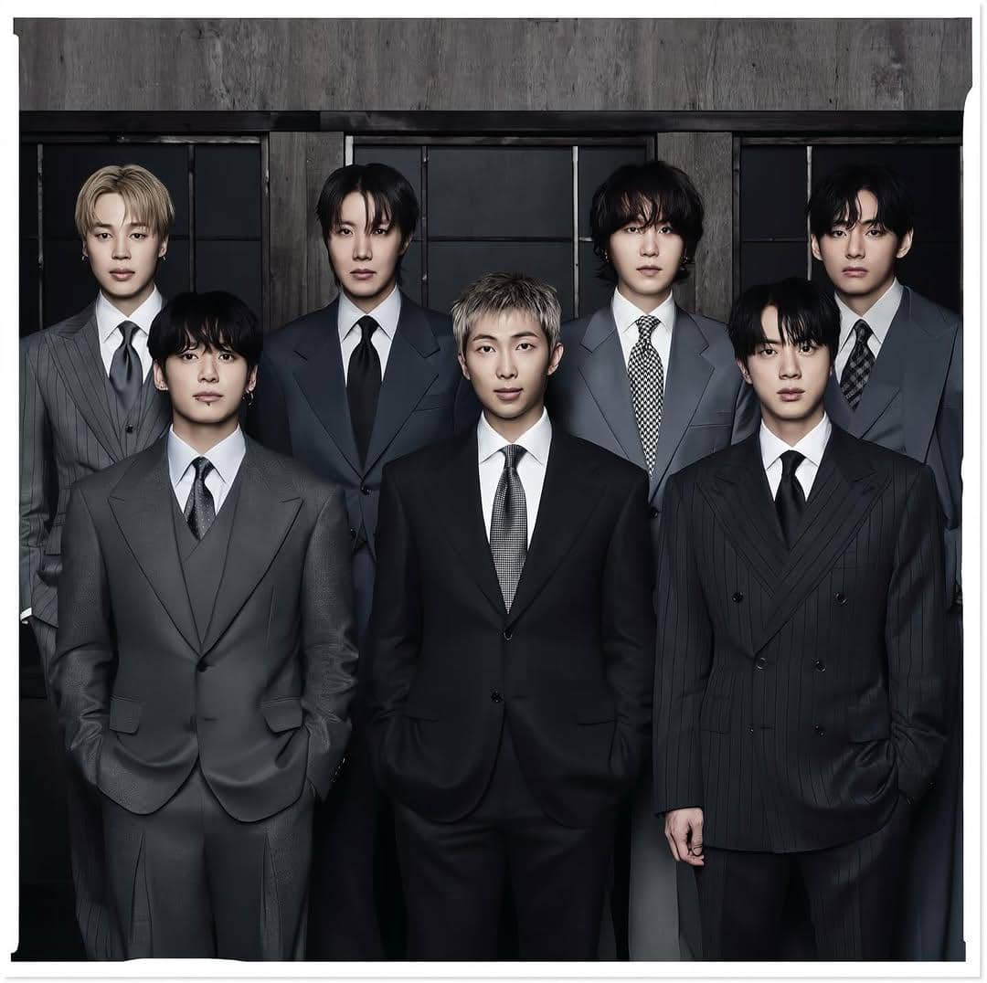 Potret para personel BTS dalam rangka promosi album terbaru mereka, Arirang