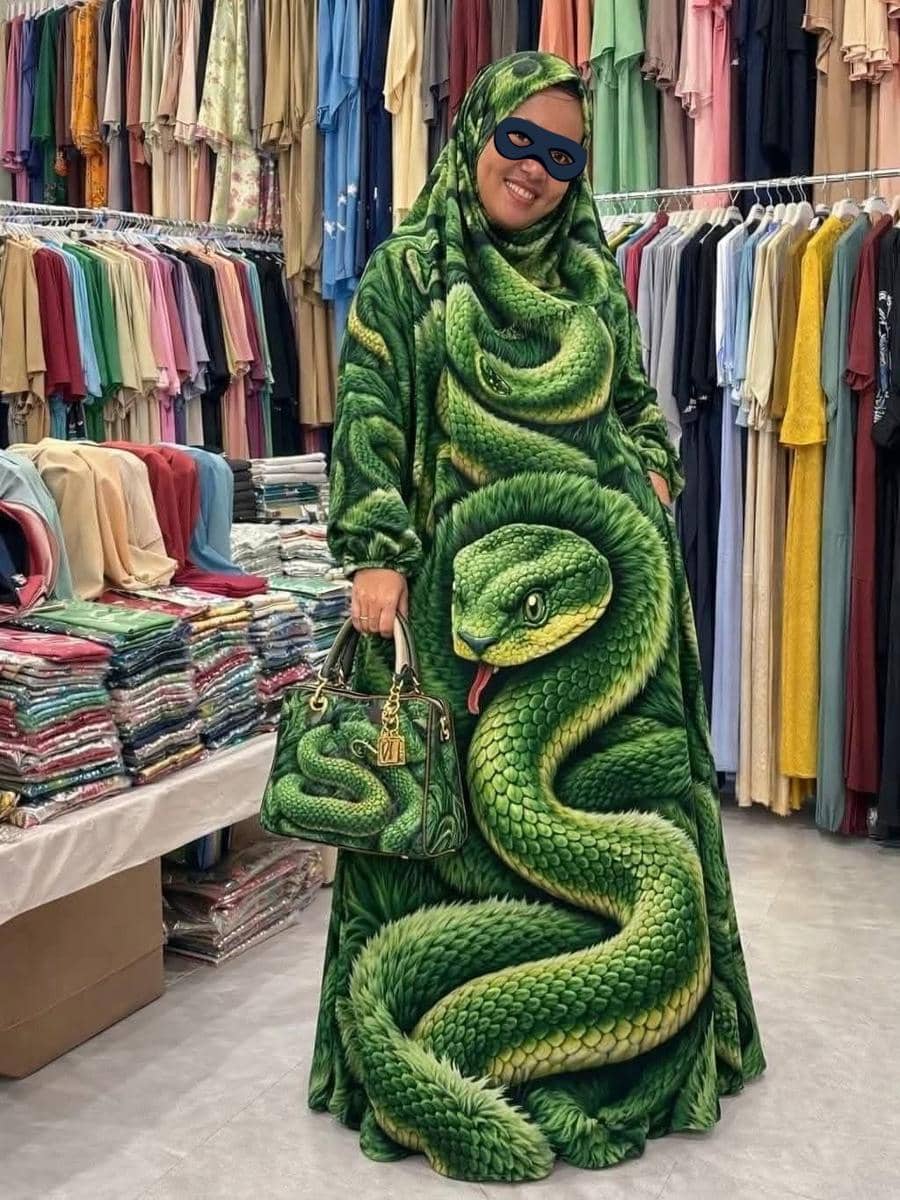 potret kocak baju Lebaran