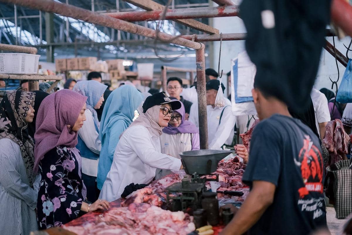 Sidak Pasar Jelang Lebaran, Bupati Lamtim Pastikan Stok Pangan Aman